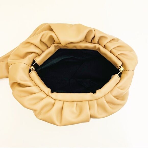 Vegan Leather Upside Down Shoulder Bag, Khaki - Picture 5 of 9